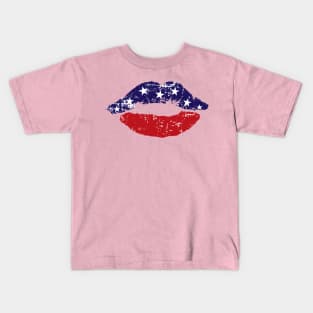 4TH OF JULY LIPS Kids T-Shirt